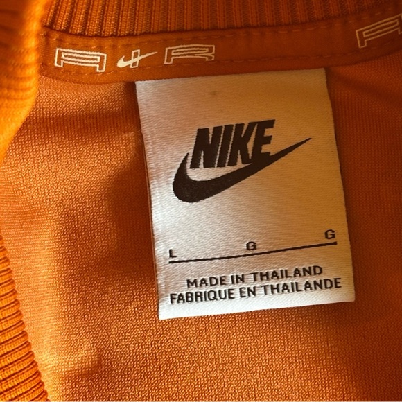 Nike L orange crop velour bomber full zip sweatshirt jacket - Picture 4 of 11